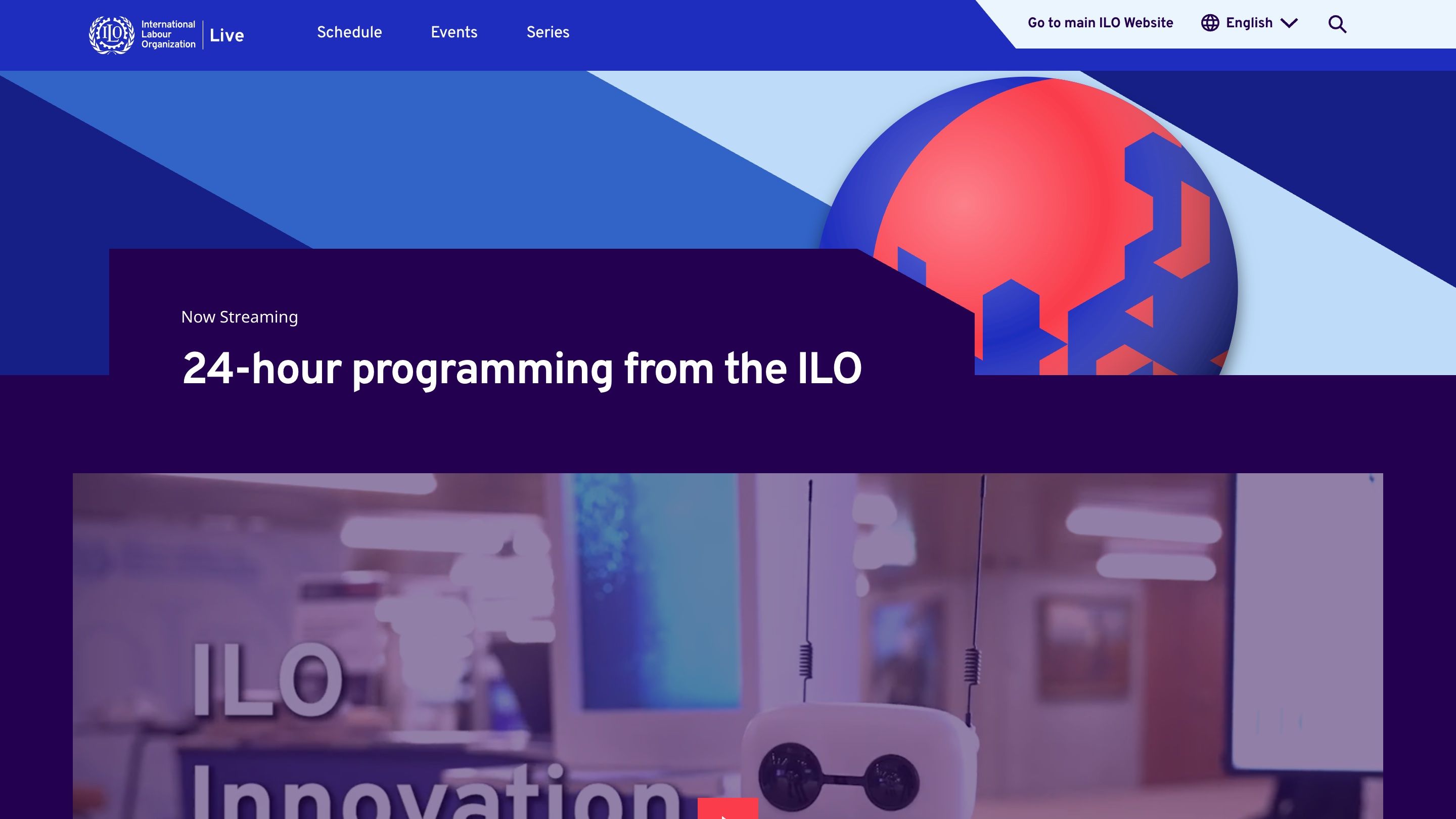 Screenshot of ILO Live